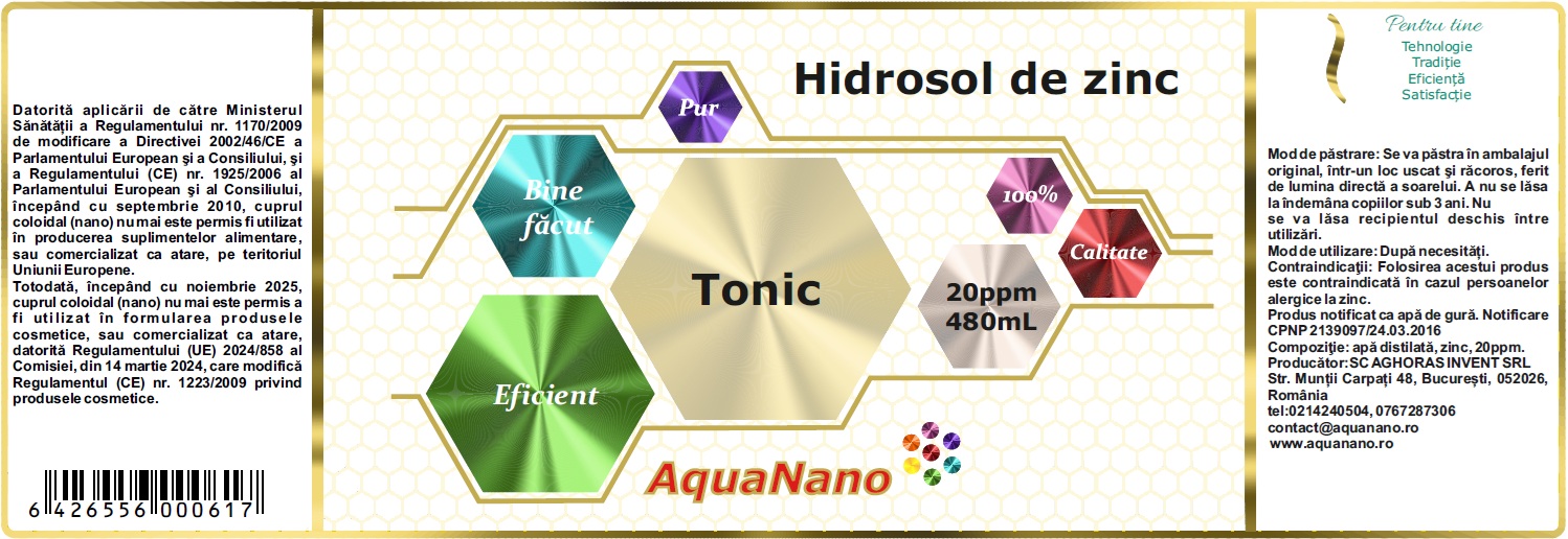 Hidrosol de zinc, Tonic, 20ppm - imagine 2