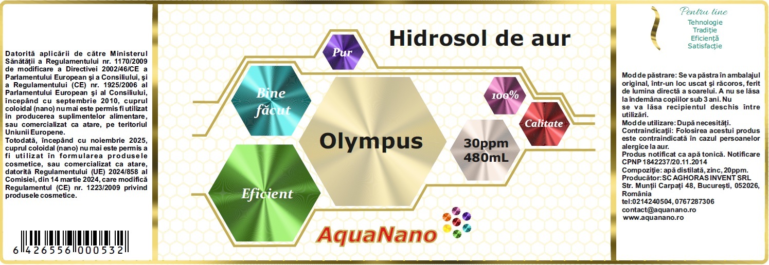 Hidrosol de aur, Olympus, 30ppm - imagine 2