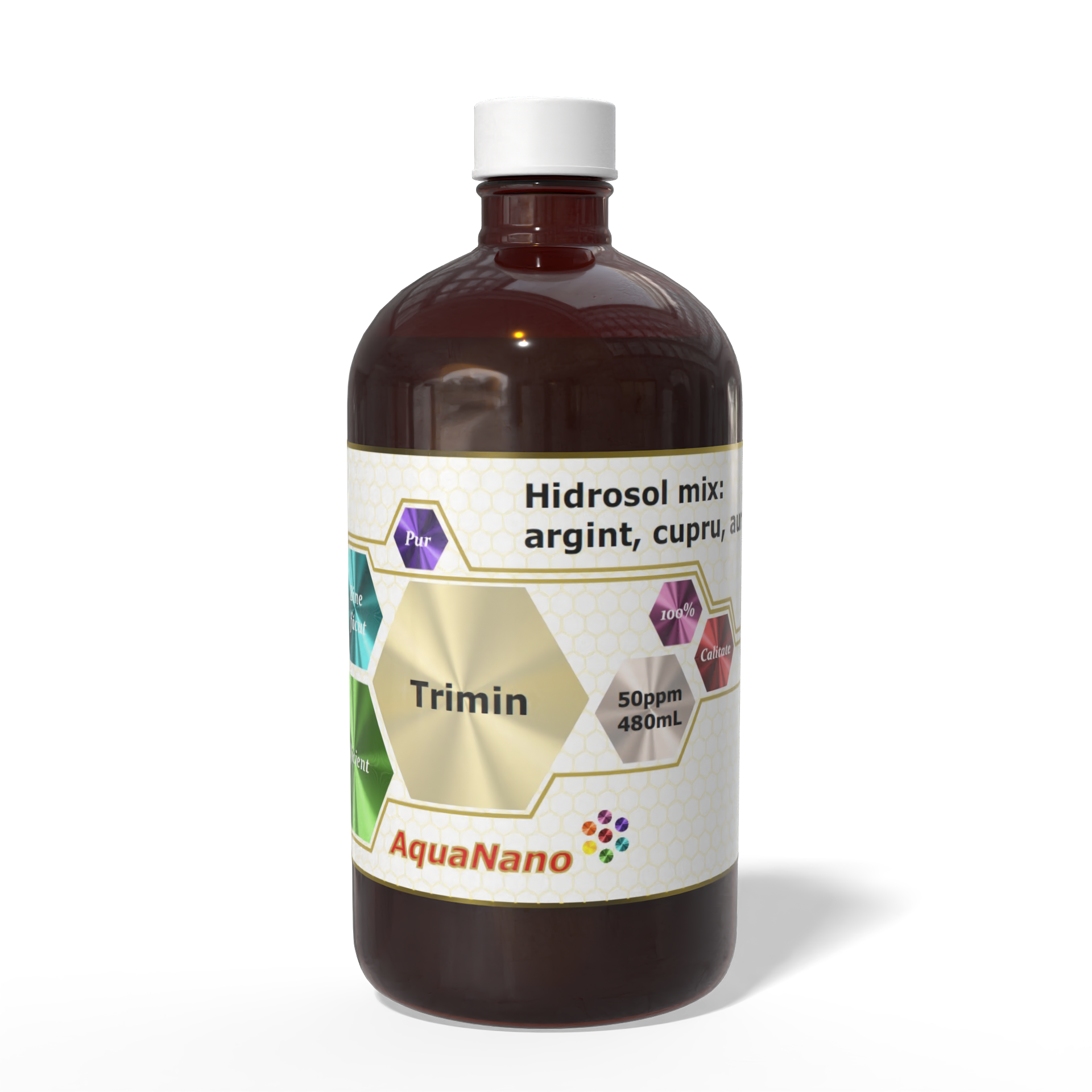 Hidrosol TriMin, mix de argint, aur și cupru coloidal, 50ppm