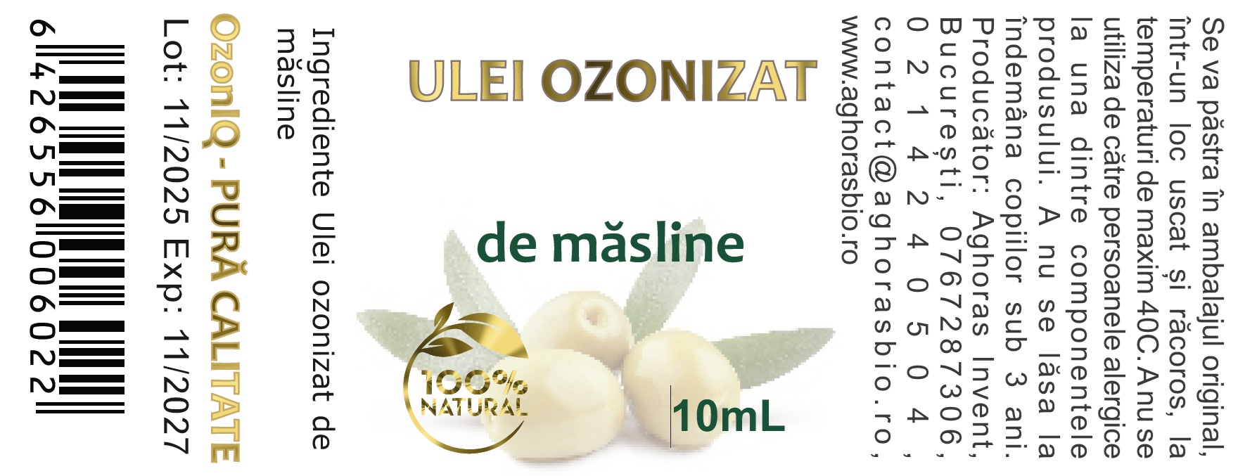 Ulei ozonizat de măsline, OzonIQ, 10/100mL - imagine 3