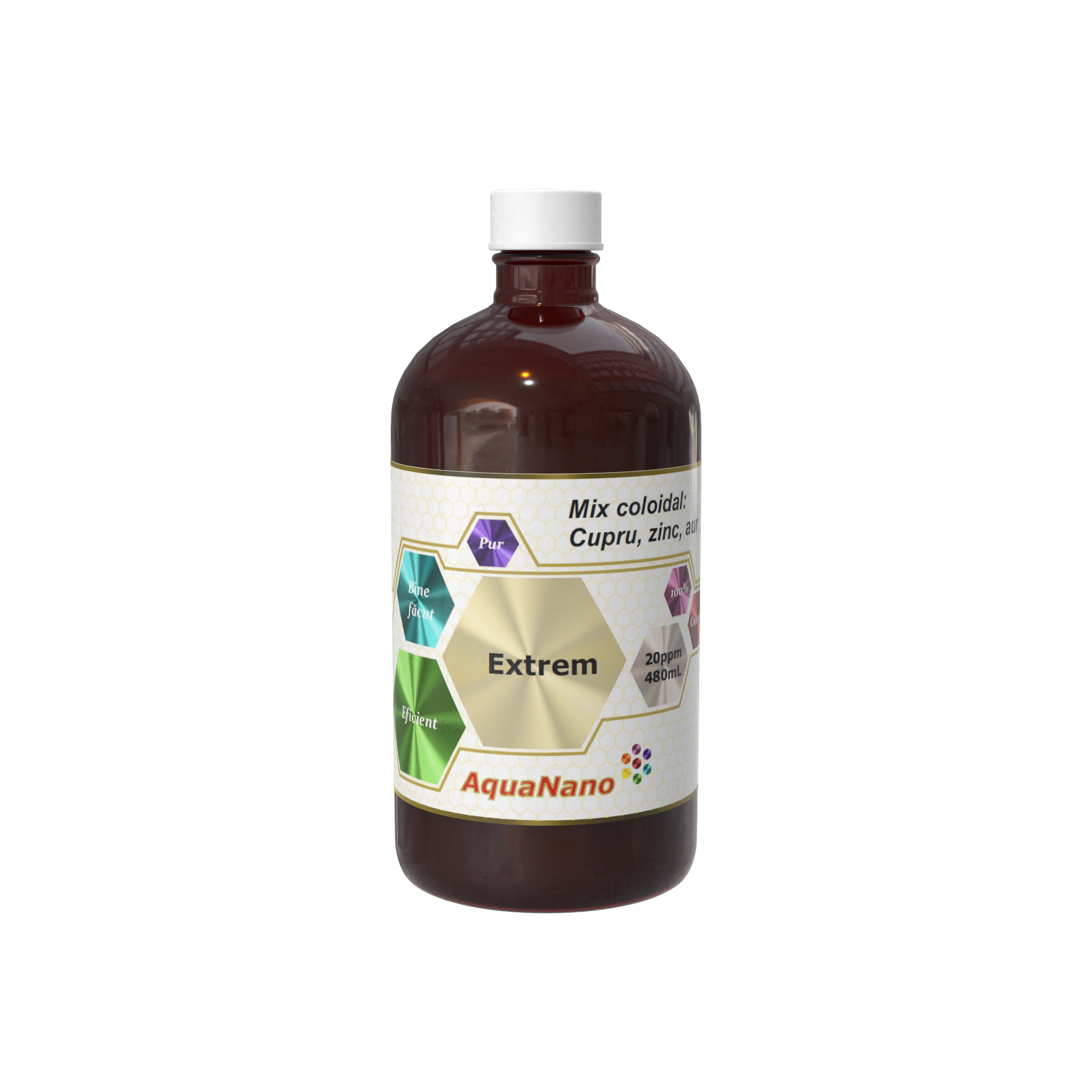AquaNano-Extrem, mix de aur, zinc, și cupru nano, 20ppm