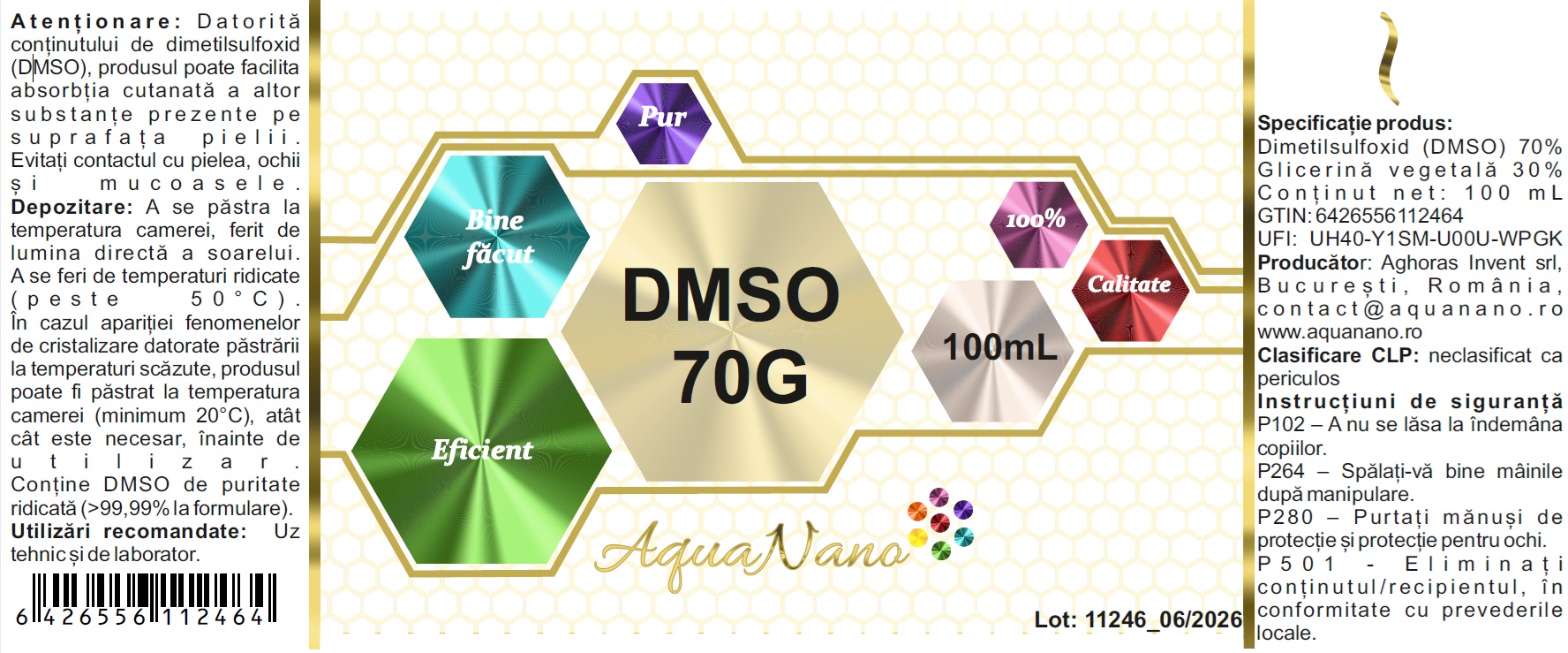 DMSO, 70%, cu glicerină vegetală - imagine 2