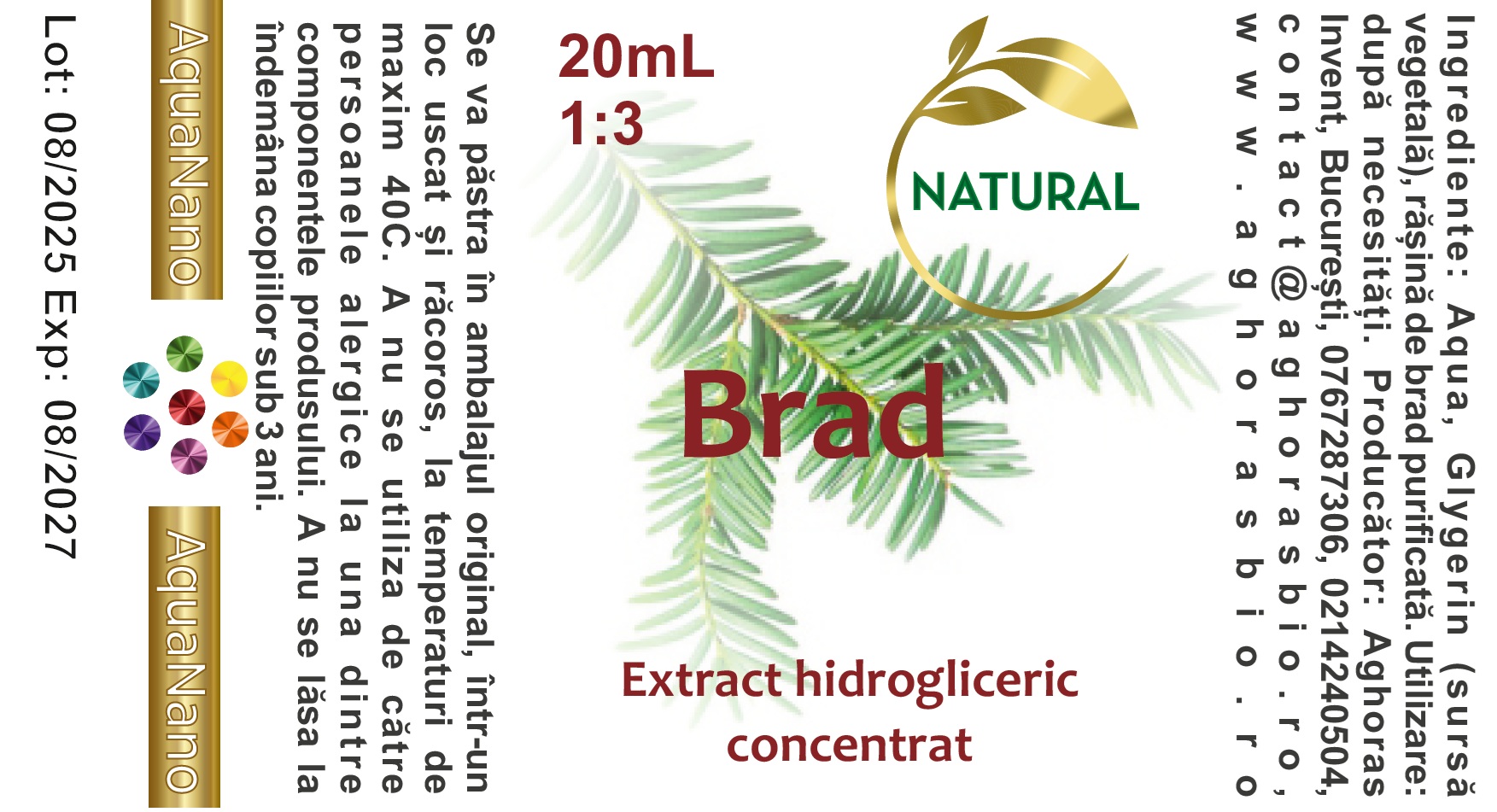 Extract concentrat din rășină de brad, în glicerină,1:3, 20ml - imagine 2