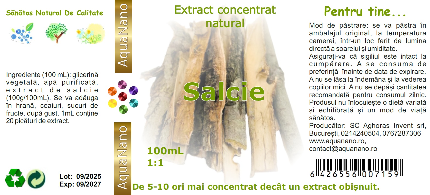 Extract concentrat de salcie în glicerină, 1:1, 100mL - imagine 4