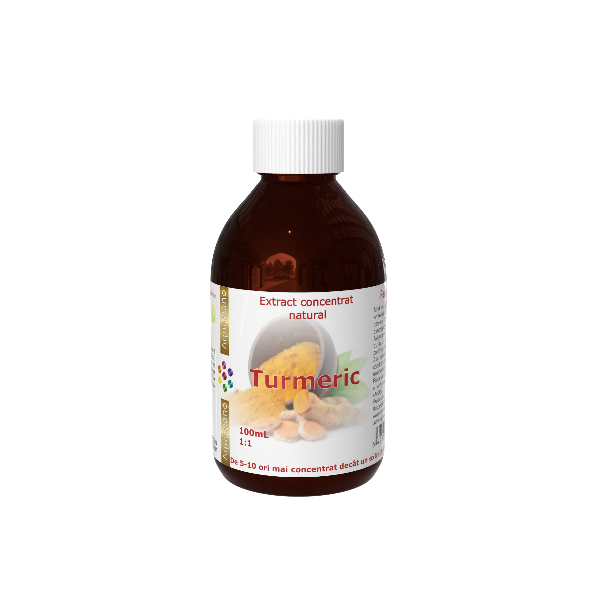 Extract concentrat de turmeric în glicerină, 1:1, 100mL - imagine 2