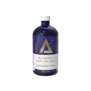Germ Stop, Pure Alchemy, sinergie de argint, cupru și aur coloidal, 50ppm, 480mL
